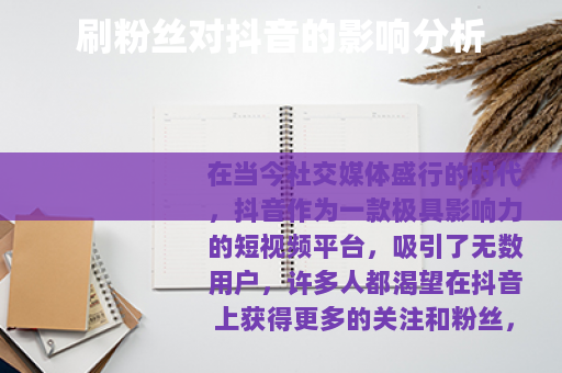 刷粉丝对抖音的影响分析