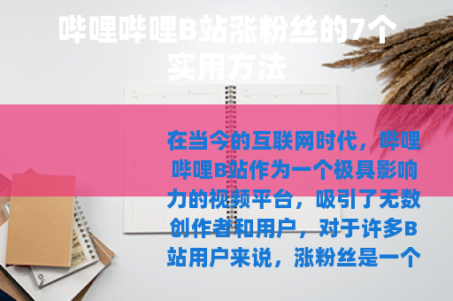 哔哩哔哩B站涨粉丝的7个实用方法
