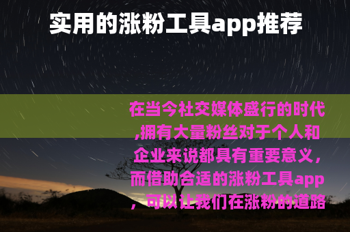 实用的涨粉工具app推荐