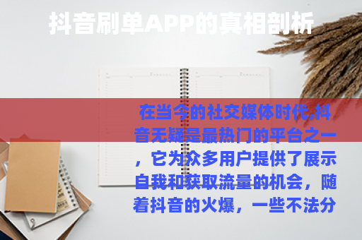 抖音刷单APP的真相剖析