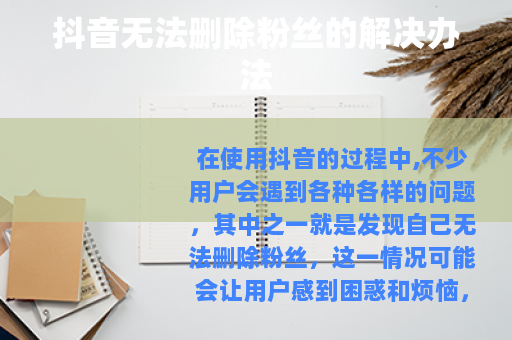 抖音无法删除粉丝的解决办法