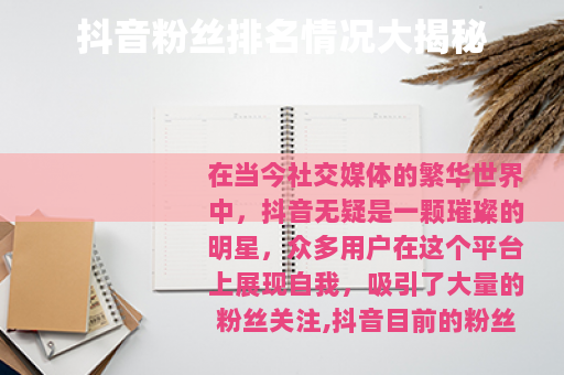 抖音粉丝排名情况大揭秘