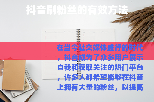 抖音刷粉丝的有效方法