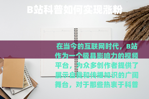 B站科普如何实现涨粉