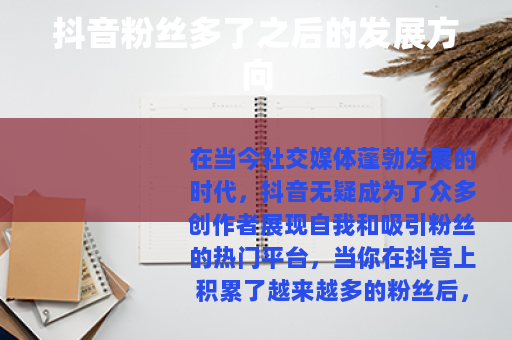 抖音粉丝多了之后的发展方向