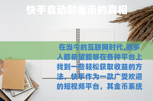 快手自动刷金币的真相