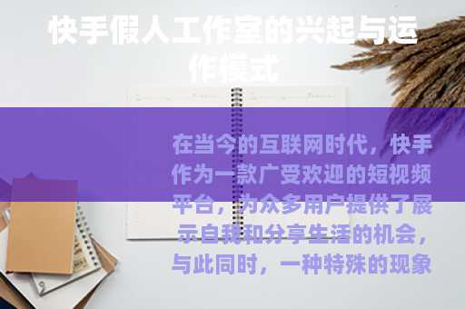 快手假人工作室的兴起与运作模式