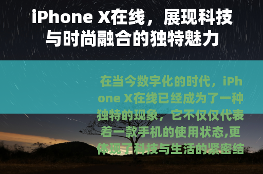 iPhone X在线，展现科技与时尚融合的独特魅力