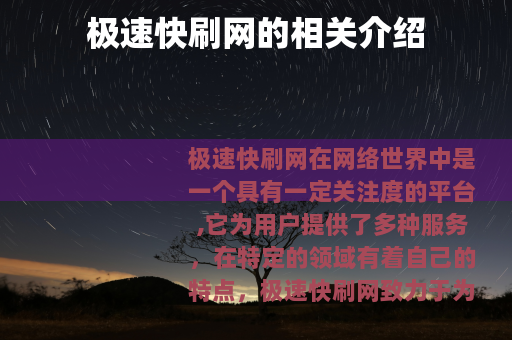 极速快刷网的相关介绍