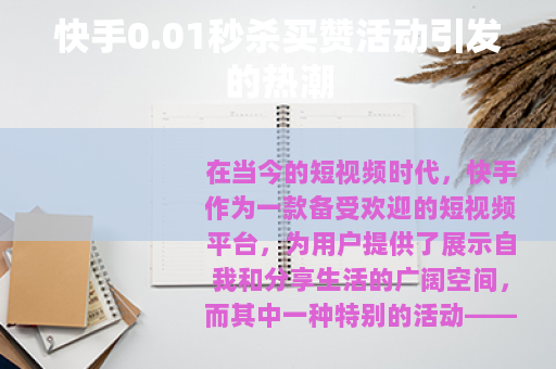 快手0.01秒杀买赞活动引发的热潮