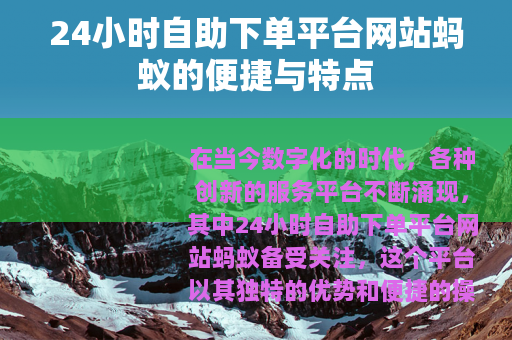 24小时自助下单平台网站蚂蚁的便捷与特点
