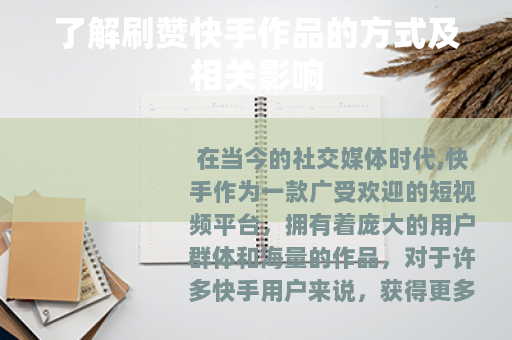 了解刷赞快手作品的方式及相关影响