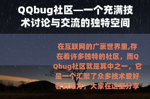 QQbug社区—一个充满技术讨论与交流的独特空间