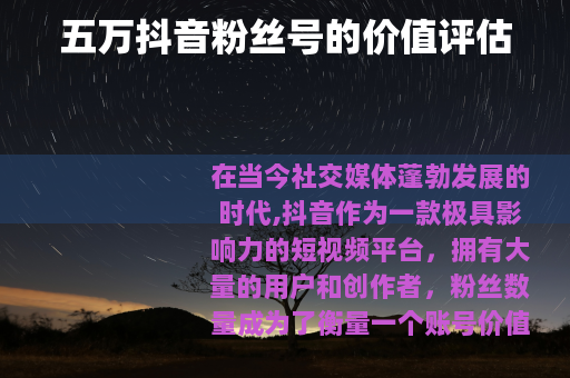 五万抖音粉丝号的价值评估