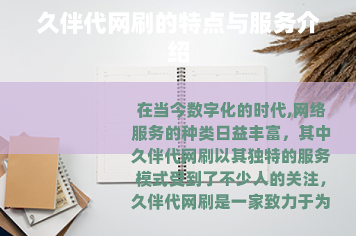 久伴代网刷的特点与服务介绍