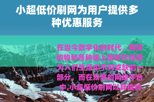 小超低价刷网为用户提供多种优惠服务