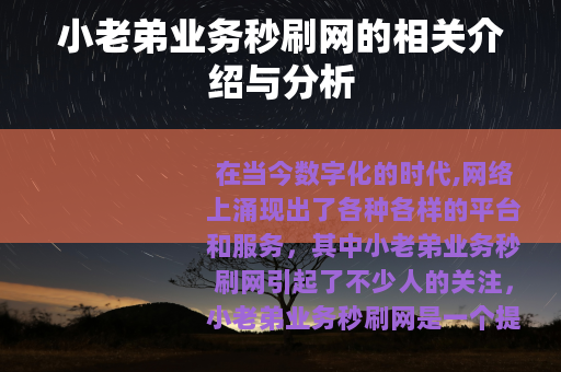小老弟业务秒刷网的相关介绍与分析