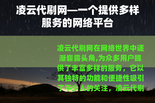 凌云代刷网—一个提供多样服务的网络平台