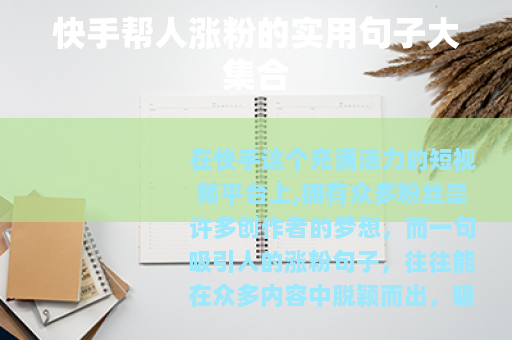 快手帮人涨粉的实用句子大集合