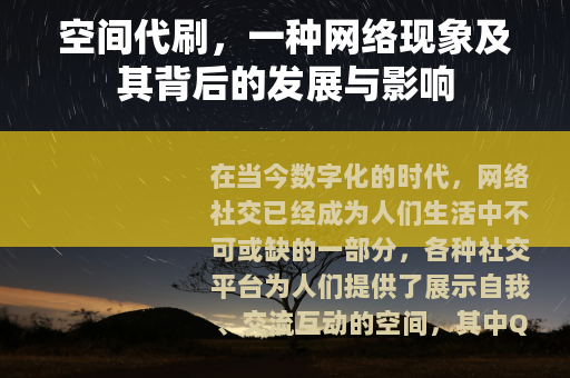 空间代刷，一种网络现象及其背后的发展与影响