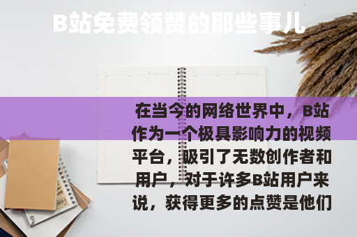 B站免费领赞的那些事儿