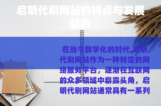 启明代刷网站的特点与发展趋势