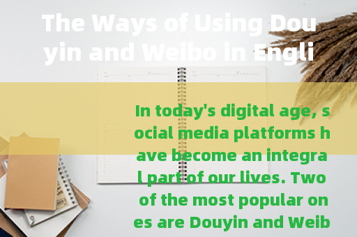 The Ways of Using Douyin and Weibo in English