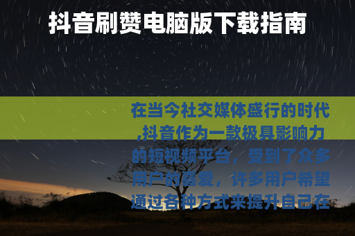 抖音刷赞电脑版下载指南