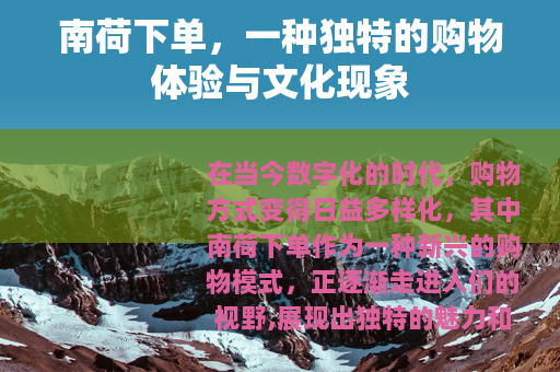 南荷下单，一种独特的购物体验与文化现象