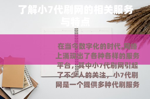 了解小7代刷网的相关服务与特点
