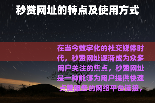 秒赞网址的特点及使用方式