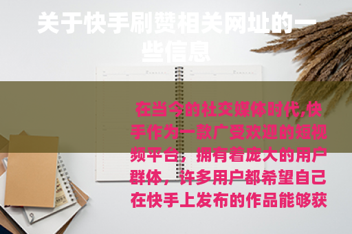 关于快手刷赞相关网址的一些信息