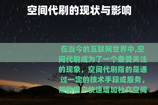 空间代刷的现状与影响