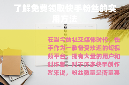了解免费领取快手粉丝的实用方法