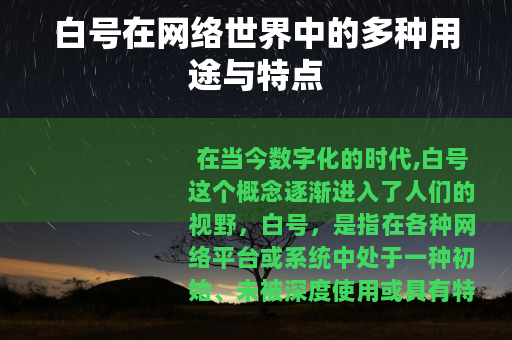 白号在网络世界中的多种用途与特点