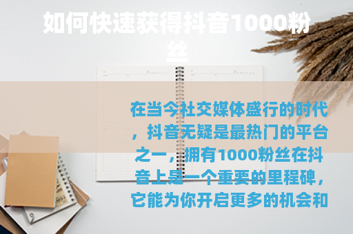 如何快速获得抖音1000粉丝