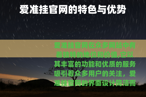 爱准挂官网的特色与优势