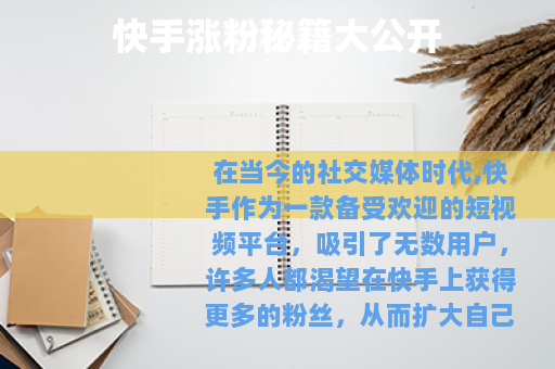 快手涨粉秘籍大公开