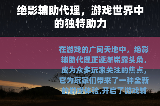 绝影辅助代理，游戏世界中的独特助力