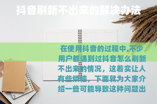 抖音刷新不出来的解决办法
