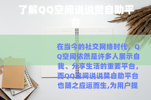 了解QQ空间说说赞自助平台