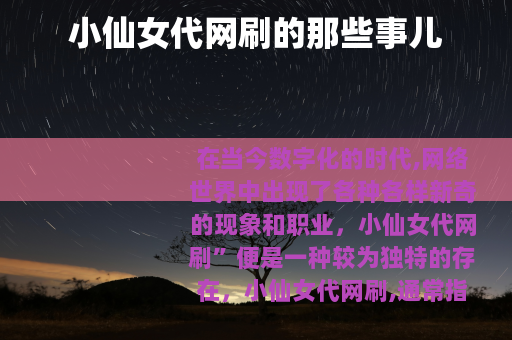 小仙女代网刷的那些事儿