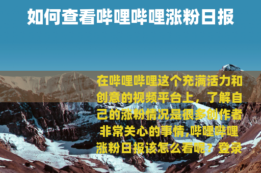 如何查看哔哩哔哩涨粉日报