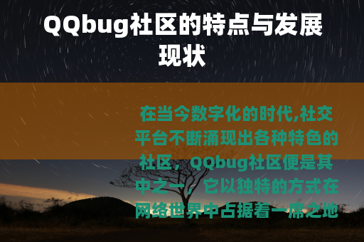 QQbug社区的特点与发展现状