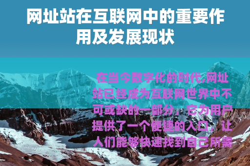 网址站在互联网中的重要作用及发展现状
