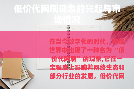 低价代网刷现象的兴起与市场情况