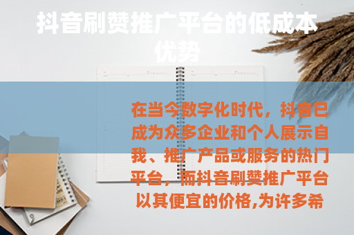 抖音刷赞推广平台的低成本优势