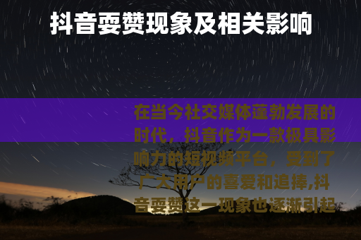 抖音耍赞现象及相关影响