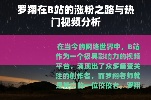 罗翔在B站的涨粉之路与热门视频分析