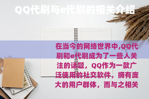 QQ代刷与e代刷的相关介绍